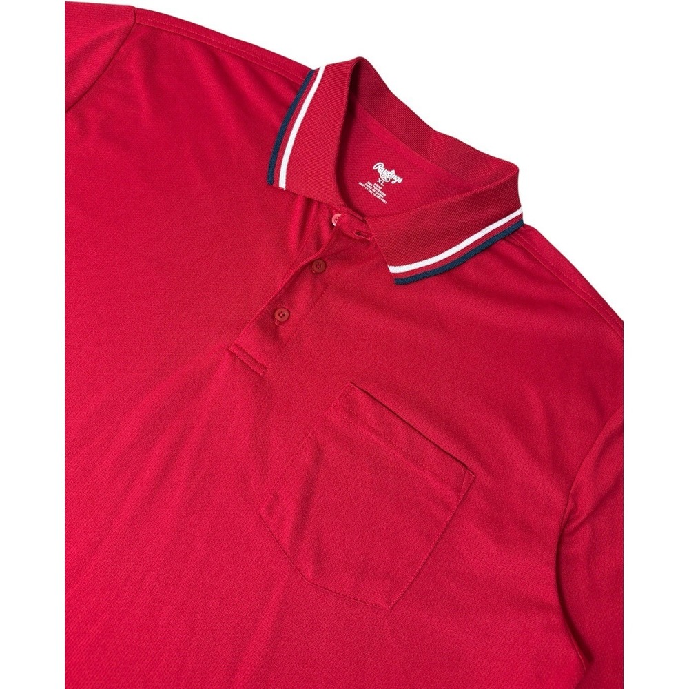 Rawlings‎ Performance Mesh Polo Shirt Men's XL Red Athletic Golf Casual Pocket